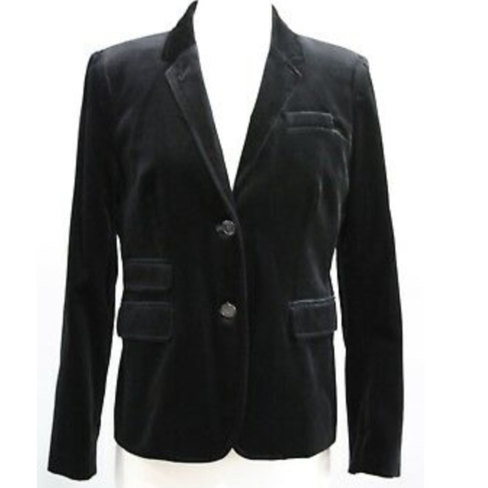 J Crew Black Velvet School Boy Blazer Jacket 4